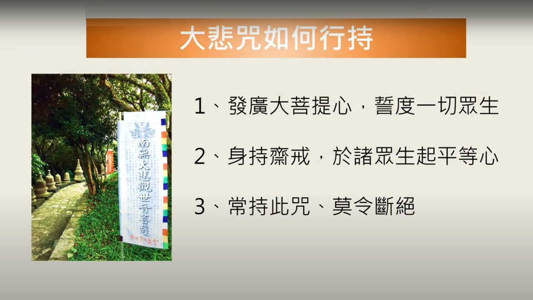 深入探討大悲十心的涵義，並告訴我們如何運用大悲十心來持誦大悲咒。透過持誦大悲咒，我們能夠證悟靈性和空性，並擴展慈悲與智慧。